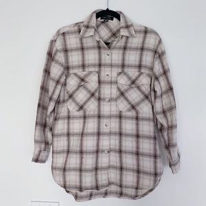 ASOS Cozy Oversized Shacket in Brushed White